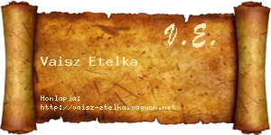 Vaisz Etelka névjegykártya